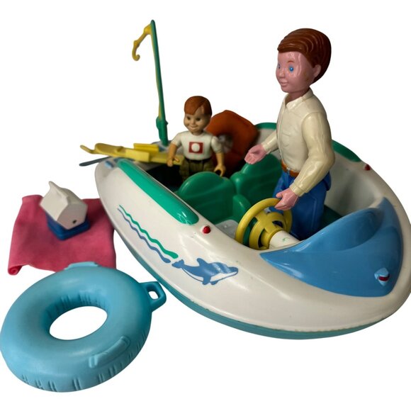 Fisher-Price 1997 Plastic Toy Speed Boat Playset Accessories & Figures Vintage - Picture 2 of 16